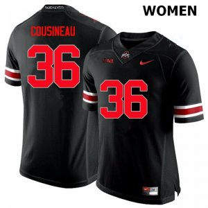 Women's Ohio State Buckeyes #36 Tom Cousineau Black Nike NCAA Limited College Football Jersey Stock RYX5544LO
